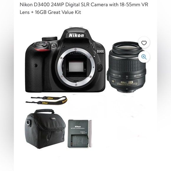 Nikon D3400 DSLR like new with 2 different lenses-batteries-bag and camera stand - Picture 1 of 5